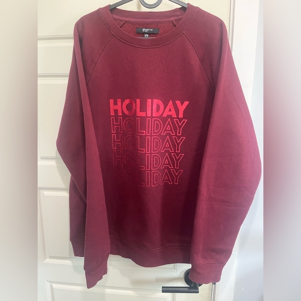 Brunette The Label Cozy Red Holiday Sweater